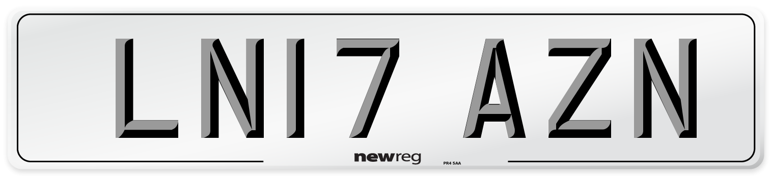 LN17 AZN Number Plate from New Reg